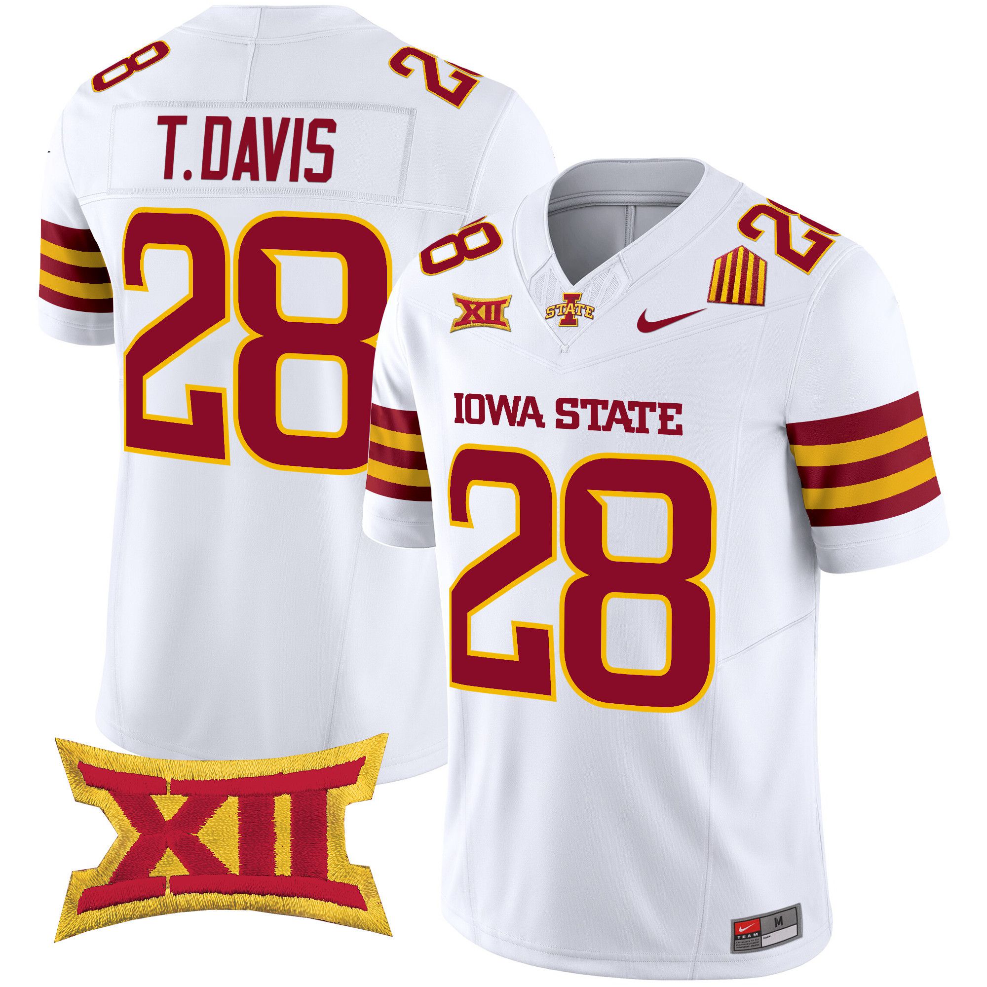 Men Iowa State Cyclones #28 T.Davis White Nike 2024 Vapor Limited NCAA Jersey